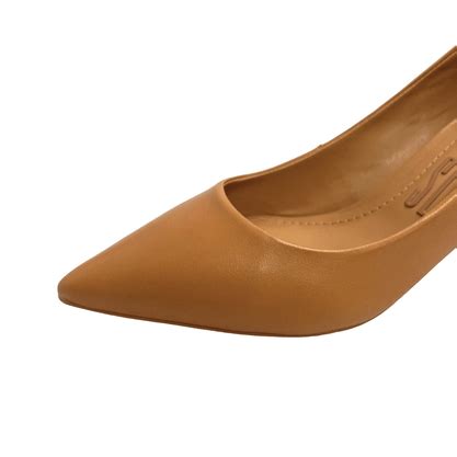 Scarpin Santa Lolla Nude Salto Bloco Couro Berti Maria