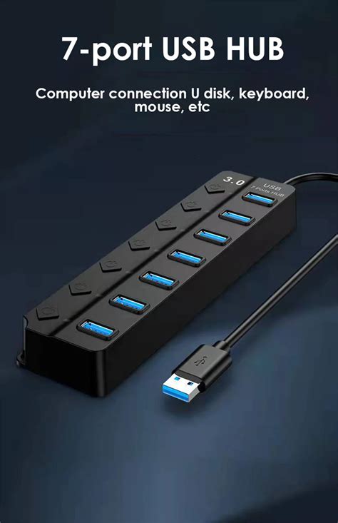 Usb Hub 3.0 Hub Usb Splitter 4/7 портов Multi Usb Hub 2.0 Hab Адаптер ...