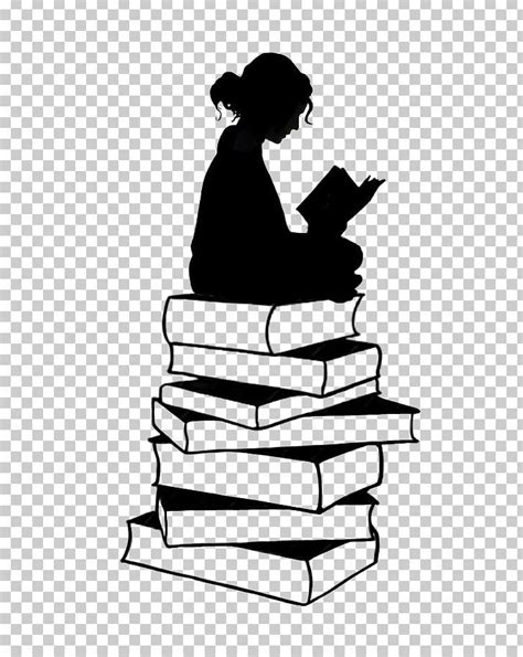 Silhouette Book Reading PNG - Free Download