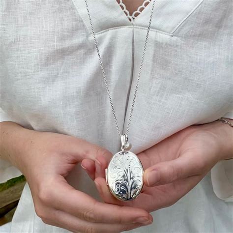 Extra Large Solid Silver Locket Personalised Engraved Etsy UK