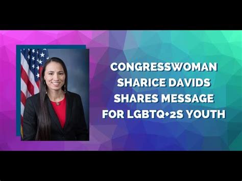 CONGRESSWOMAN SHARICE DAVIDS SHARES MESSAGE WITH LGBTQ+2S YOUTH - YouTube