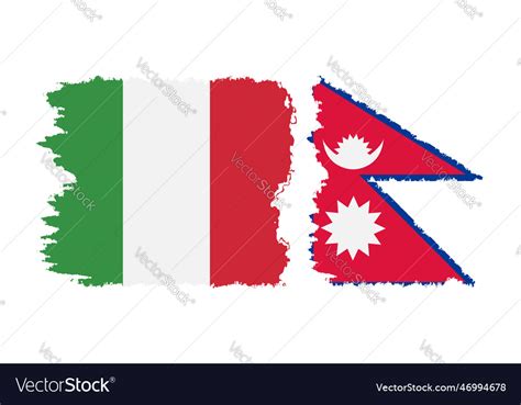 Nepal And Italy Grunge Flags Connection Royalty Free Vector