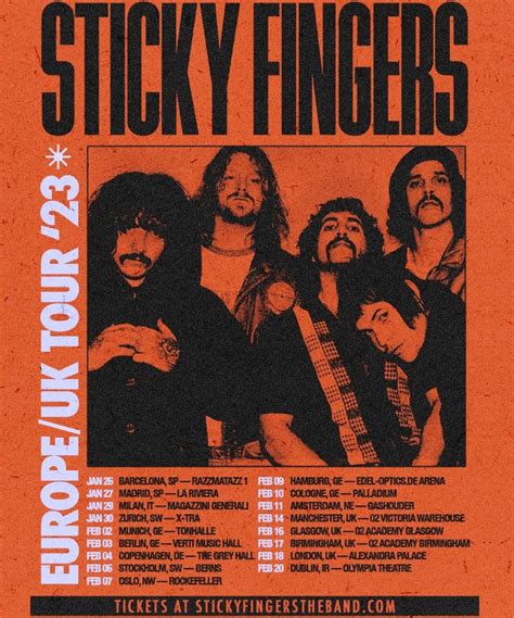 Sticky Fingers - Europe/UK Tour 2023 - 06 February 2023 - Berns - Event/Gig details & tickets ...