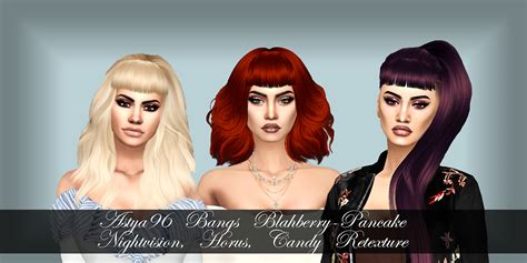 Sims4sisters — Astya96cc Bangs Blahberry Pancake Nightvision