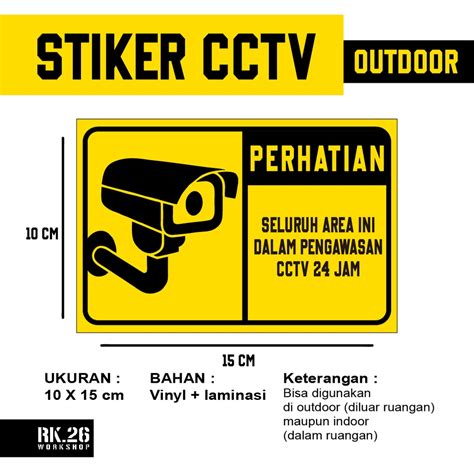 Jual Stiker CCTV Outdoor Kuning 10 X 15 Cm Shopee Indonesia