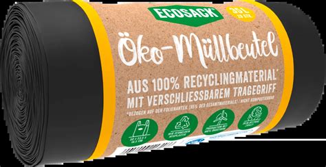 Ecosack Ecosack Vuilniszak Eco 35L Met Handvat 20 St Duitse Voordeel