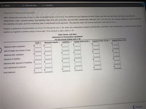 Solved Ebook Show Me How Calculator Statement Of Partnership Chegg