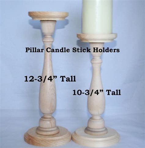 QTY 1 Wood Pillar Candlestick Holders Candle Holder Home Decor Tall