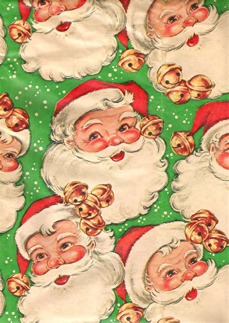 Vintage Christmas Wrapping Paper S Santa Claus Jakki Flickr