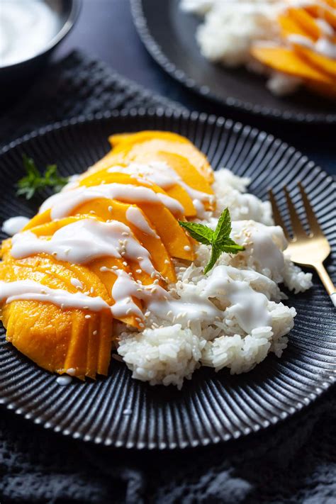 Thai Mango Sticky Rice Vibrant Plate