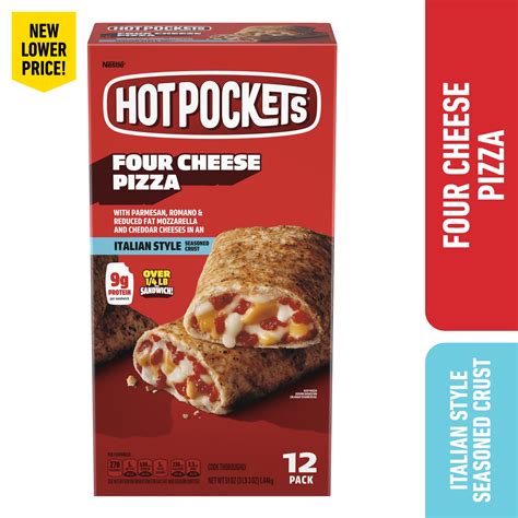 Hot Pockets Four Cheese Pizza Frozen Snack Pack Oz Walmart