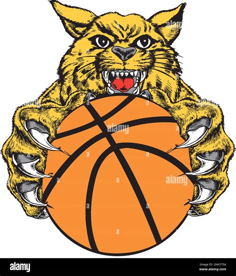 Wildcat Mascot Basketball Vector Illustration Stock Vector Image And Art