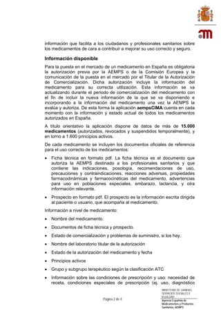 Aplicaci N Aempscima De La Aemps Pdf