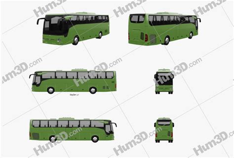 Mercedes Benz Tourismo RHD Bus 2017 Blueprint Template 3DModels