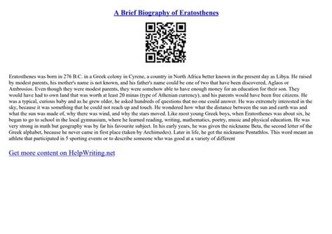 A Brief Biography Of Eratosthenes | PPT