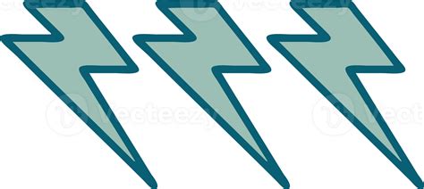 Tattoo Style Icon Of Lightning Bolts 40073239 Png