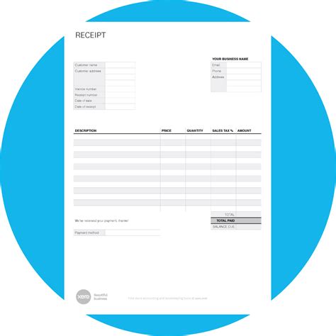 Free Receipt Template Xero Us