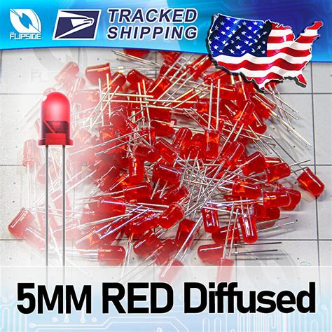 5mm DIFFUSED RED LED 100 200pcs Diffuse Lens Light Emitting Diode