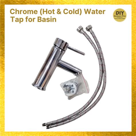 Heavy Duty Hot Cold Water Tap Full Set Solid Faucet Tap Basin Kepala Paip Air Panas Sejuk Besen