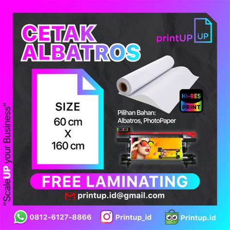 Jual Cetak ALBATROS 60x160 Roll Banner Poster FREE LAMINATING