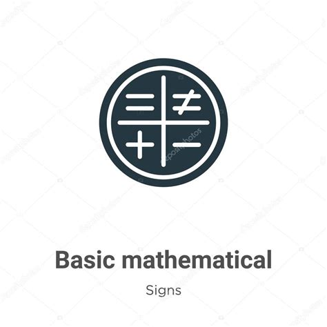 Símbolos matemáticos básicos vector icono sobre fondo blanco vector