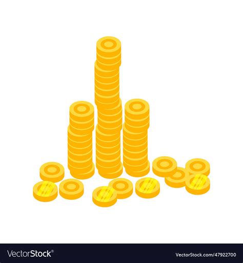 Coin stacks Royalty Free Vector Image - VectorStock