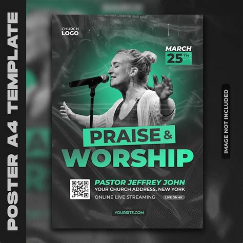 Premium Psd Praise And Worship Church Flyer Template