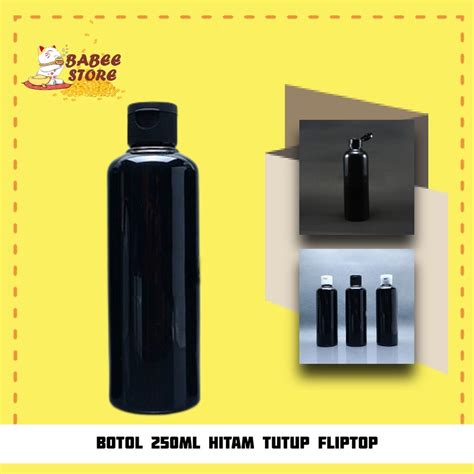 Jual BABEE BOTOL PLASTIK 250ML HITAM FLIPTOP BOTOL FLIPTOP 250 ML