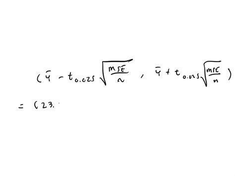 SOLVED A 95 Confidence Interval For The Mean Bone Mineral Density Of