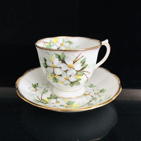 Royal Albert tea cup and saucer England Fine bone china White Dogwood ...