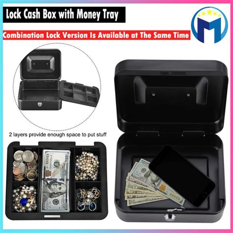 Steel Cash Box Safe With Key Lockcombination Lockmoney Safe Box With