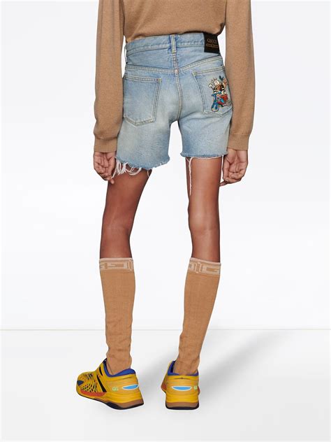 Gucci X Disney Eco Denim Shorts Blue Farfetch