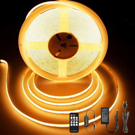 BERIXDEEP COB LED Streifen 10M Warmweiß LED Strip Dimmbar 24V mit