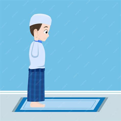 Premium Vector Anak Muslim Laki Laki Takbiratul Ihram