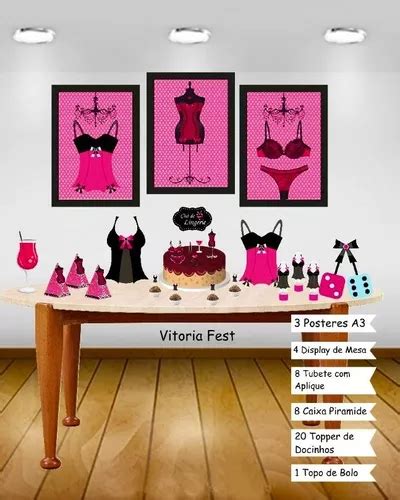 Kit Decoração Para Festa Chá De Lingerie Premium Parcelamento sem juros