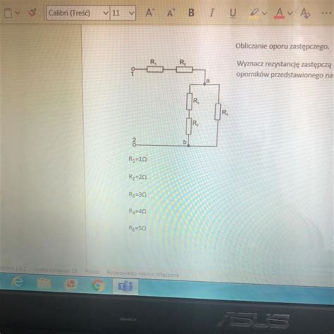 Wyznacz Rezystancje Zast Pcza Mi Dzy Zaciskami Uk Adu Opornik W