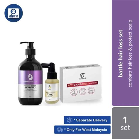 Essential Hair Care Battle Hair Loss Bundle Set Volume Boost Shampoo