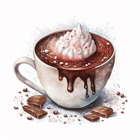 Premium Photo There Is A Cup Of Hot Chocolate With Whipped Cream And Chocolate Bars Generative Ai