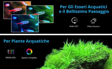 NICREW RGB W 24 7 LED Acquario Con Telecomando E Funzione Timer Luce