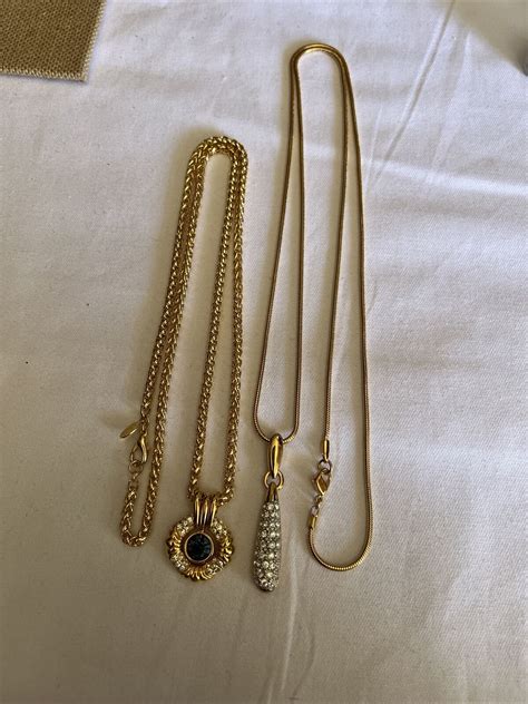 Nolan Miller And Swarovski Gold Tone Necklaces Gem