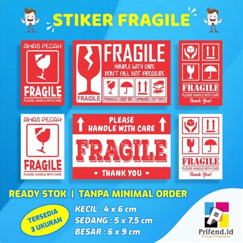 Jual Stiker Fragile Sticker Fragile Stiker Pecah Belah Termurah Terlaris Isi 100 Lembar