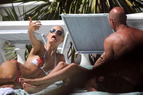 Michelle Hunziker Showing Her Nice Big Tits And Posing In Thong Porn Pictures Xxx Photos Sex