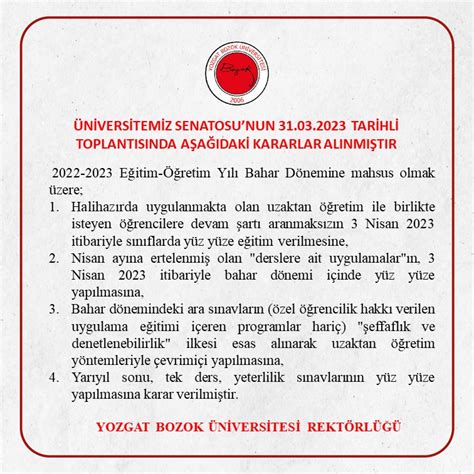 Yozgat Bozok Niversitesi Yob On Twitter Niversitemiz Senatosu