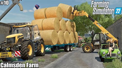 Collecting Straw Bales And Spreading Lime│calsmden Farm│fs 22│timelapse