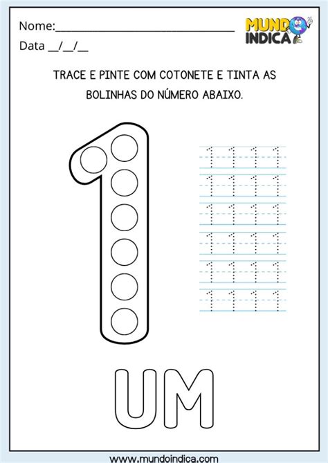 Atividade Numero 1 Colagem - 10 Atividades com o Número 1 Prontas para Imprimir