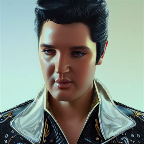 Krea Ai Elvis Presley Intricate Highly Detailed Digital