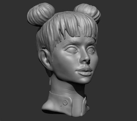 Stl File Space Buns Girl・3d Print Design To Download・cults