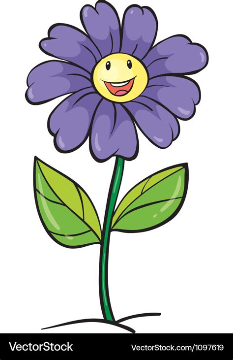 A Purple Flower Royalty Free Vector Image Vectorstock