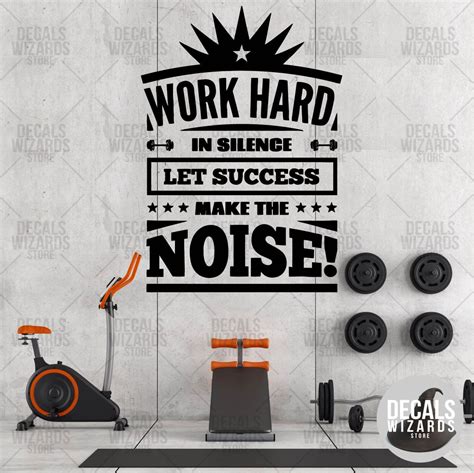 Gym Wall Decal Motivational Gym Wall Quote Workout Wall Etsy