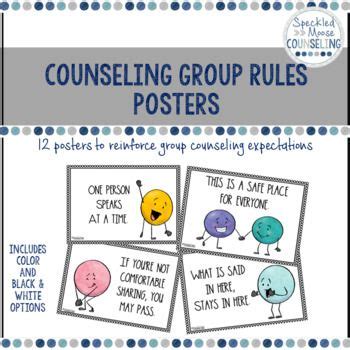 Group Counseling rules posters | Group counseling, Elementary